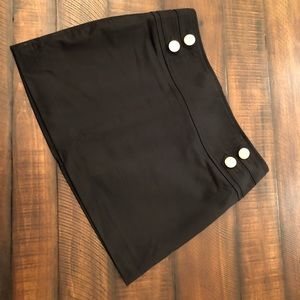 Express Black Mini Skirt with gold Buttons